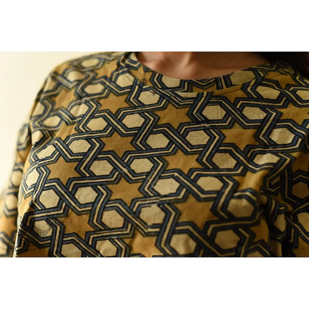 buy Natural Dyed Ajrakh Cotton Crop Top
