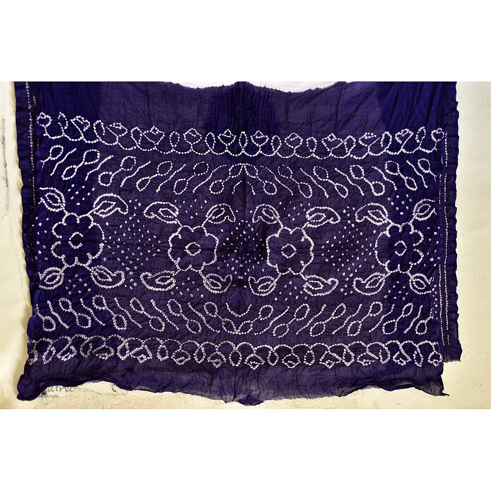 latest collection of cotton bandhni Blue-Peach sarees