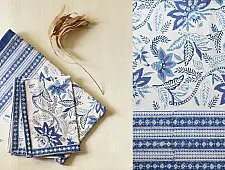 Landscapes Under My Roof ✿ Sanganeri block Printed Double Bedsheet  with Pillow Covers 