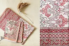 Sanganeri Hand Printed Double Bedsheet | with Pillow Covers 