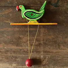 Handmade Wooden Scroll Toy - Parrot 