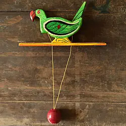 Handmade Wooden Scroll Toy - Parrot 