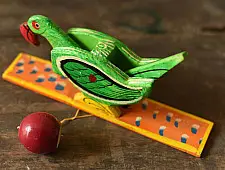 Handmade Wooden Scroll Toy - Parrot 