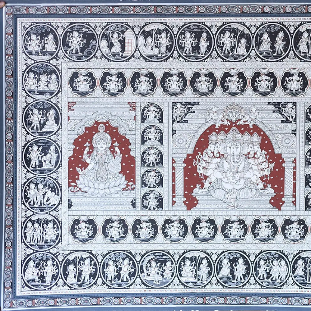 shop Traditional patachitra painting - Panchmukhi Ganesha