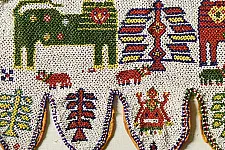 Prachin . प्राचीन  ❂ Gujrat Bead Work - Old & Antique Wall Hanging - Lion Motif