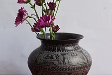 Antiquities from Khajuraho ~ Online Hand-Carved Brass Kalash