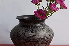 Antiquities from Khajuraho ~ Online Hand-Carved Brass Kalash