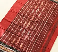 Handlom Cotton Saree | IKAT Pallu ( Brick Red )