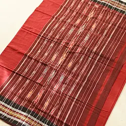 Handlom Cotton Saree | IKAT Pallu ( Brick Red )