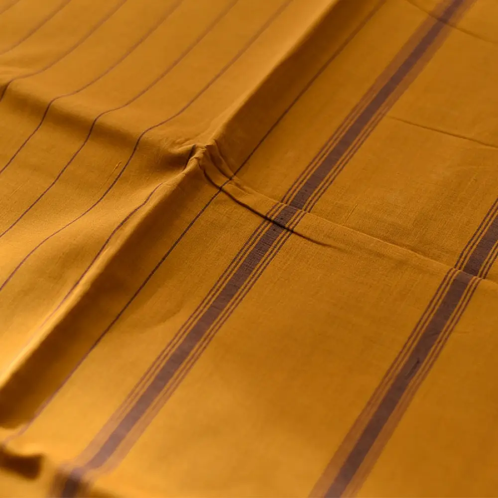 Handwoven cotton saree | Dark Brown from Andhra Pradesh