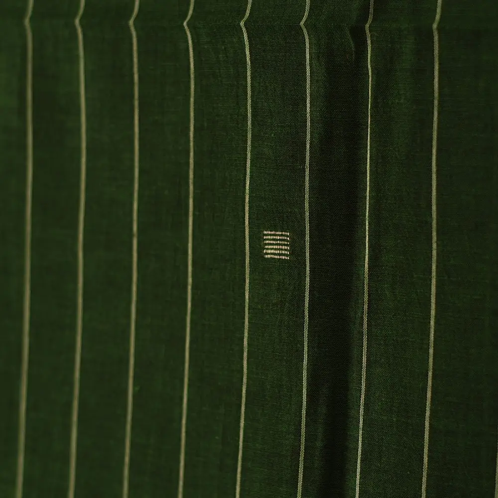 shop Handloom Soft Cotton Jamdani Stole - Bottle Green