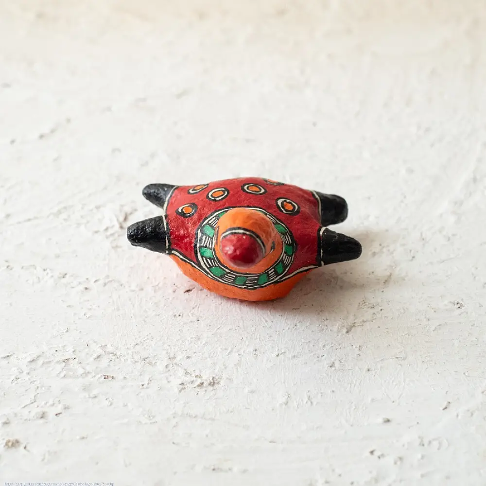 shop Madhubani Hand Painted Paper Mache ~  Turtle small