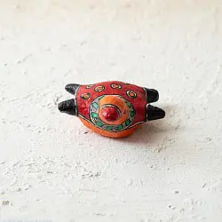 Madhuban . मधुबन ❁ Madhubani Hand Painted Paper Mache ~ Turtle Small (Three Options)