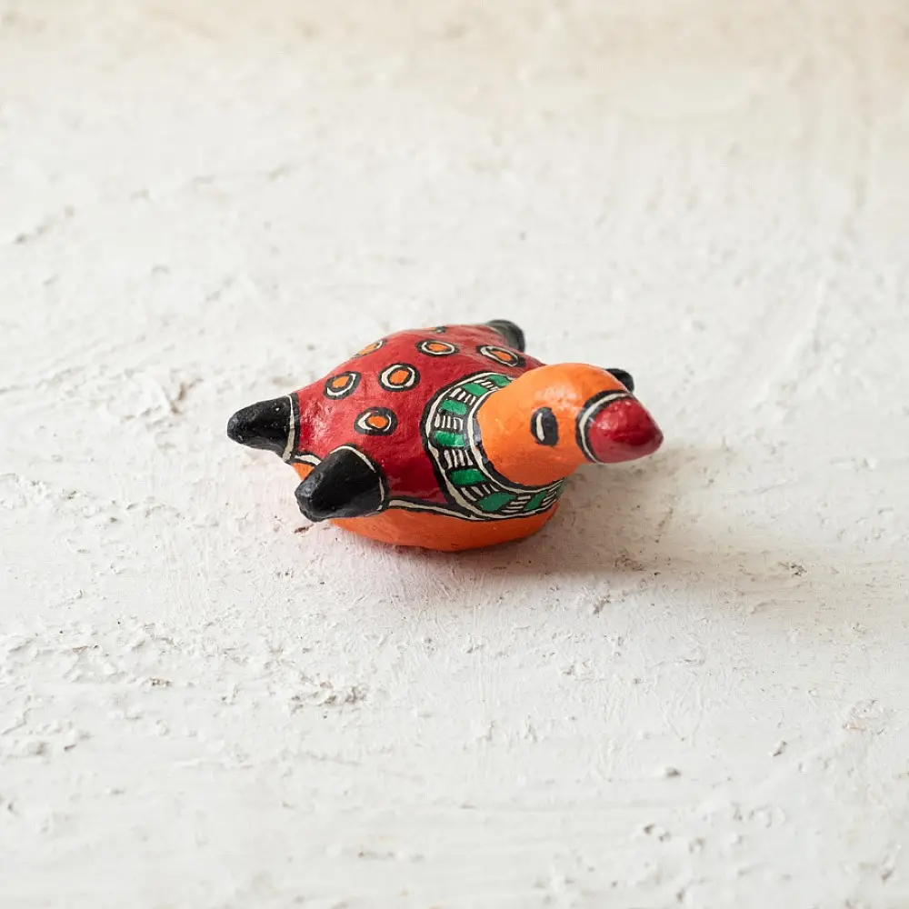 shop Madhubani Hand Painted Paper Mache ~  Turtle small
