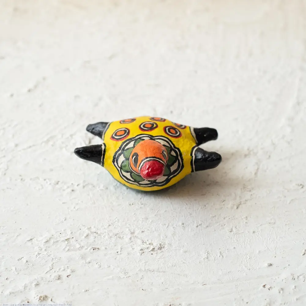 shop Madhubani Hand Painted Paper Mache ~  Turtle small
