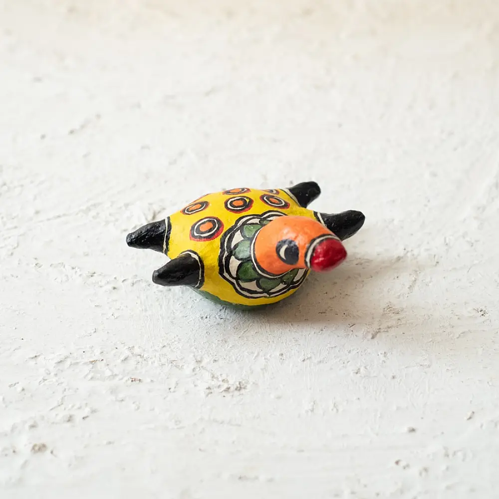 shop Madhubani Hand Painted Paper Mache ~  Turtle small