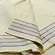 shop Handloom Cotton x Cotton Dhoti Khes - Blue Border