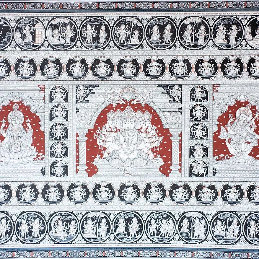 shop Traditional patachitra painting - Panchmukhi Ganesha