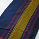 handloom begampuri pure cotton saree in navy blue with mustard yellow and maroon woven temple borders