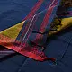 handloom begampuri pure cotton saree in navy blue with mustard yellow and maroon woven temple borders