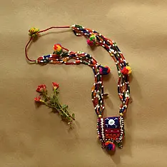 FolkLove | Handmade Tribal Necklace (Bead & Mirror Work)