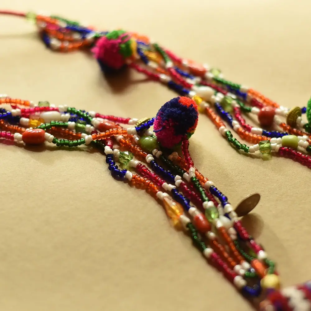 Handmade Tribal Necklace With Bead Work & Mirror work