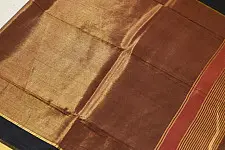 कमला | Handloom Zari Cotton Saree | Rust orange