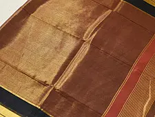 कमला | Handloom Zari Cotton Saree | Rust orange
