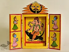Kathanik . कथनिक ☀ Kaavad a Wooden Shrine - Ganesh &  Mushak { Single piece } ~ 7