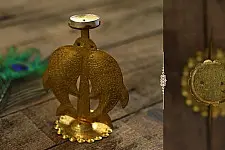 Ahar ✽ Brass ~ Fish Candle Stand (4.5" x 6" x 3") ✽ 29