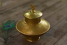 Ahar ✽ Brass ~ Kalash ( 8" x 7.5" x 7.5" )
