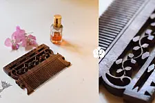 A Garden To Keep | Handmade Jaal Design Wooden Comb 
