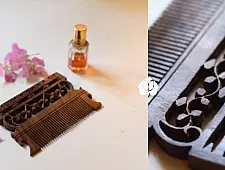 A Garden To Keep | Handmade Jaal Design Wooden Comb 