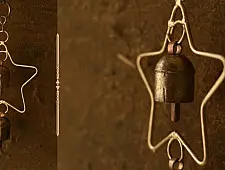 Jingles & Carrolls ~ Kutch Metal Hanging Bell - Star With Two Bells
