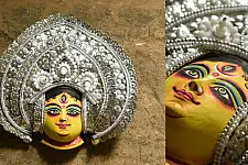 Mukhauta. मुखौटा ~ Chhau Mask ~ Chandraghanta (Big / Silver)
