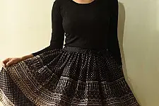 Flowers in a River | Jawariya Block Printed Short Skirt - Black