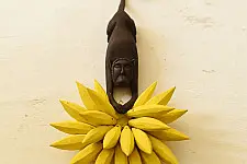 Handmade Wooden Wall Hanging - Monkey & Bananas