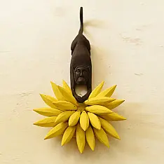 Handmade Wooden Wall Hanging - Monkey & Bananas