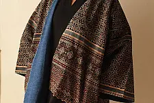 Kimono | Reversible Ajrakh & Denim Jacket - Black