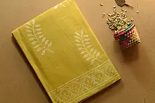 Indigenous Impressions ❣ Bagru Block Printed Cotton Yellow Saree