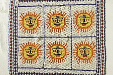 Prachin . प्राचीन  ❂ Saurashtra Bead Work - Old & Antique Wall Hanging / Chakda - Sun Motif