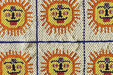 Prachin . प्राचीन  ❂ Saurashtra Bead Work - Old & Antique Wall Hanging / Chakda - Sun Motif