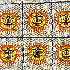 Prachin . प्राचीन  ❂ Saurashtra Bead Work - Old & Antique Wall Hanging / Chakda - Sun Motif