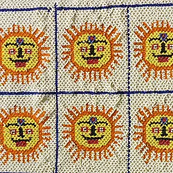 Prachin . प्राचीन  ❂ Saurashtra Bead Work - Old & Antique Wall Hanging / Chakda - Sun Motif