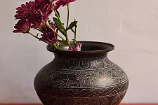 Antiquities from Khajuraho ~ Hand Carved Brass Lota - I