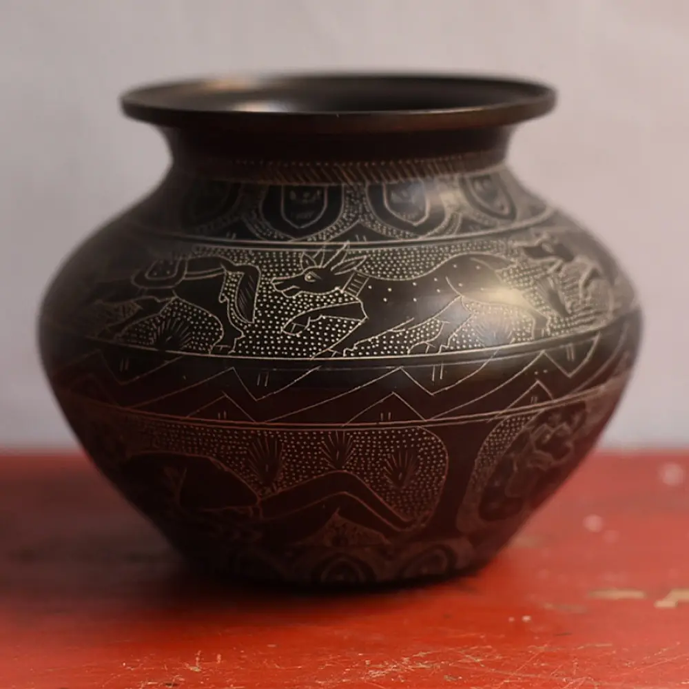 Hand Carved Brass Lota
