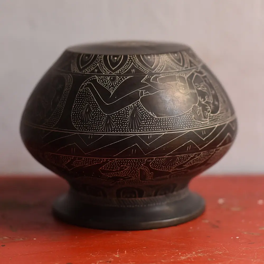 Hand Carved Brass Lota