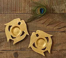 Ahar ~ Brass Handmade T-Light Holder -  Perrot (Set of Two)
