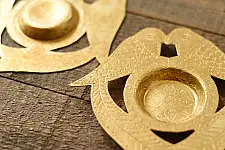Ahar ~ Brass Handmade T-Light Holder -  Perrot (Set of Two)