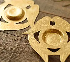 Ahar ~ Brass Handmade T-Light Holder -  Perrot (Set of Two)